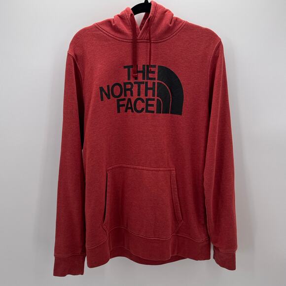 The North Face Hoodie Mens Large Red Pullover Sweatshirt Logo Casual Soft Fleece - Picture 2 of 9